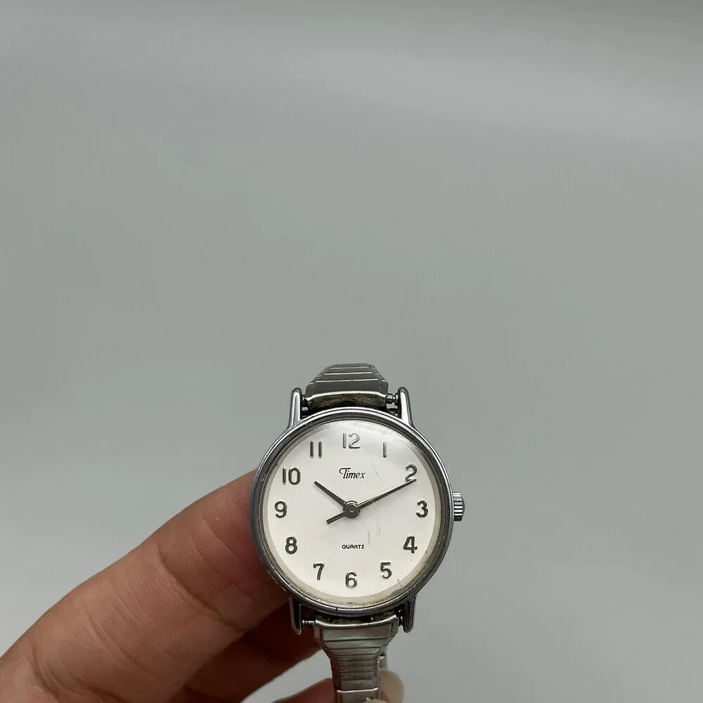 Timex Womens Watch 23mm White Dial Silver Tone Expansion Band New Battery